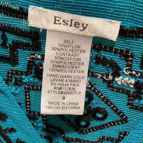 Esley white lace top with turquoise,black - Picture 2 of 4